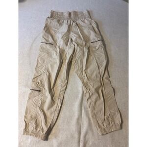 JoyLab Cargo Jogger Pants Kids S Beige Excellent High Rise Zipper Pockets